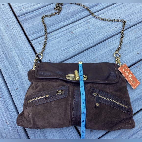 Brand new Carla Mancini Brown Suede Crossbody Purse (NWT) - Picture 15 of 16